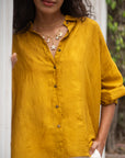 Coastal Breeze Silk Shirt - Ochre