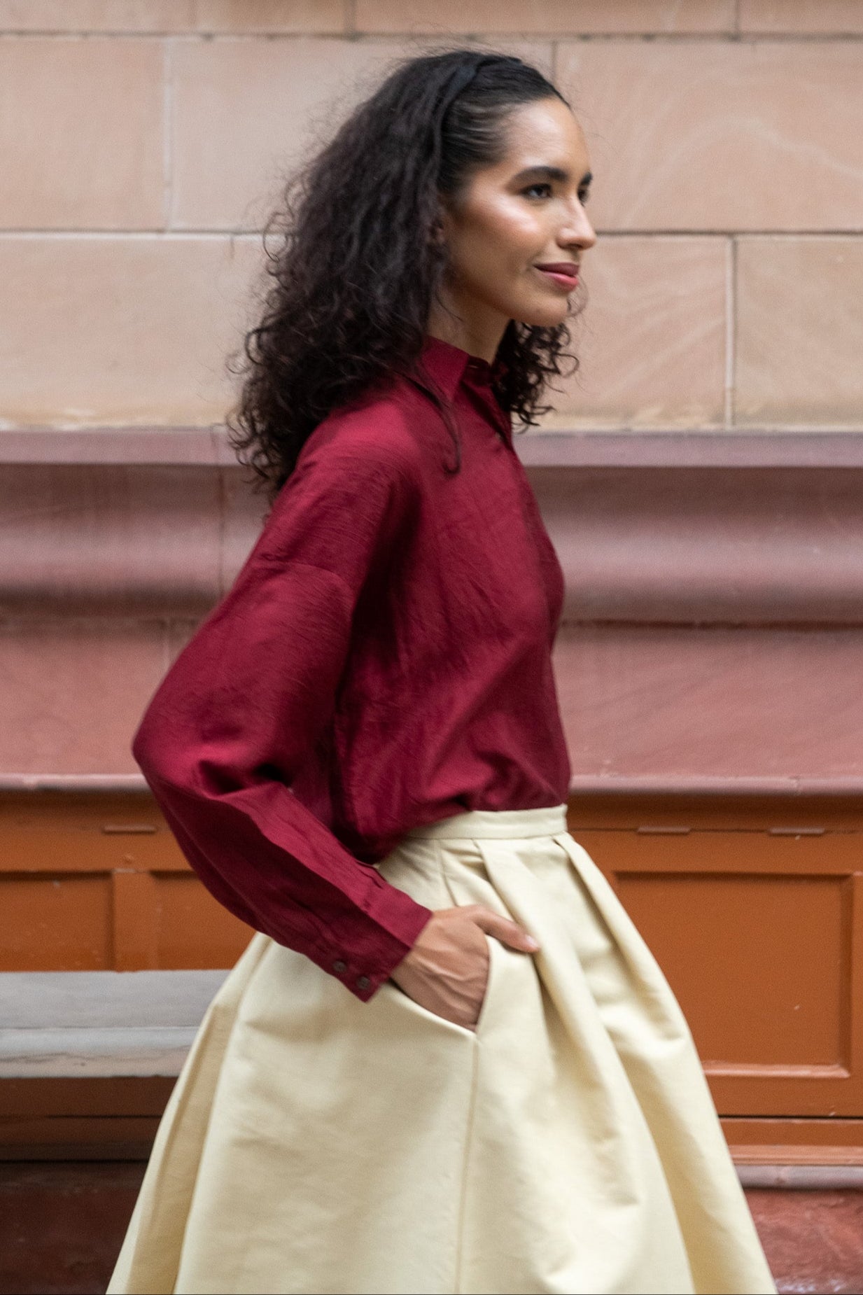 Coastal Breeze Silk Shirt - Oxblood