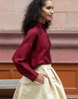 Coastal Breeze Silk Shirt - Oxblood