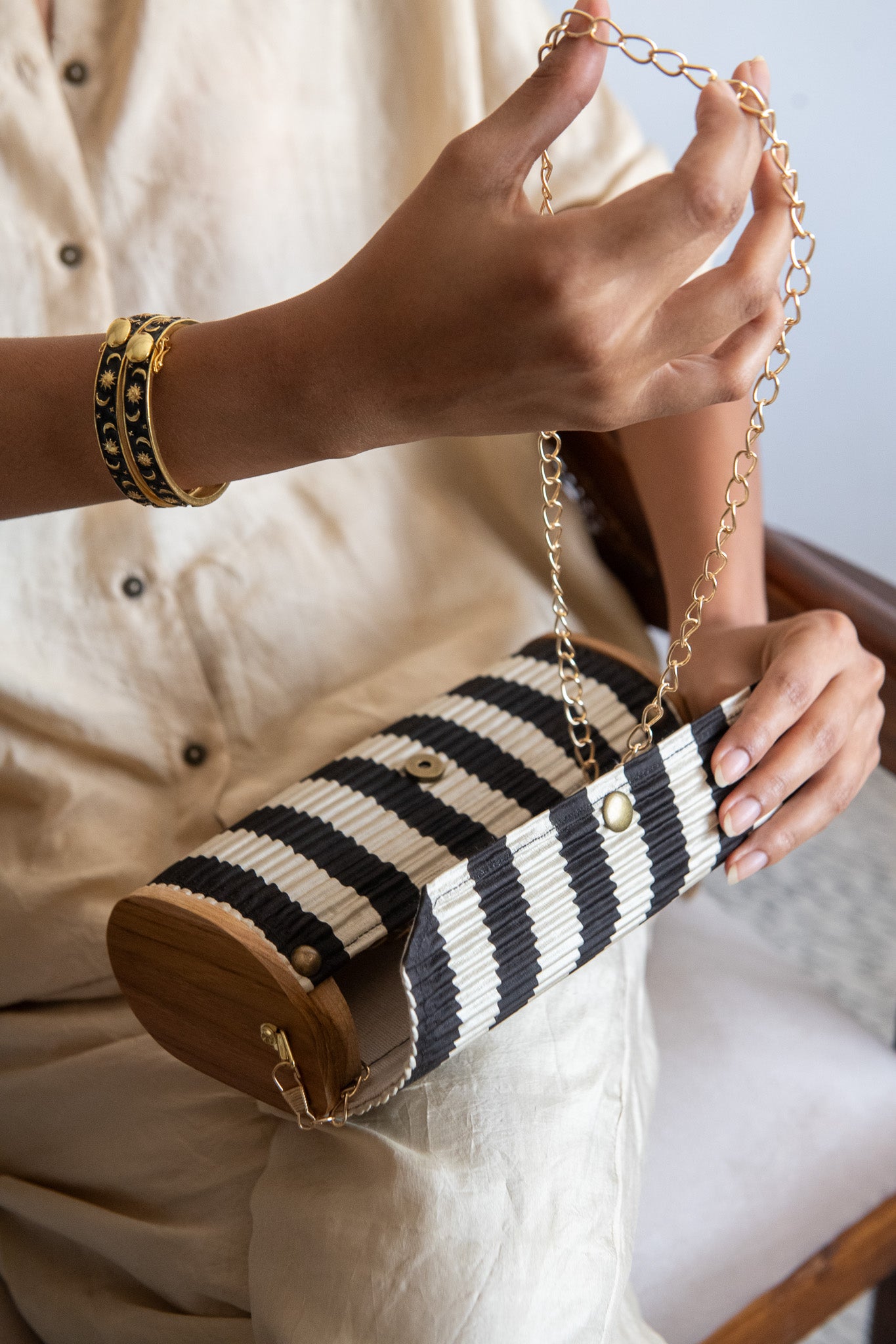 Upcycled Silk Contrast Clutch