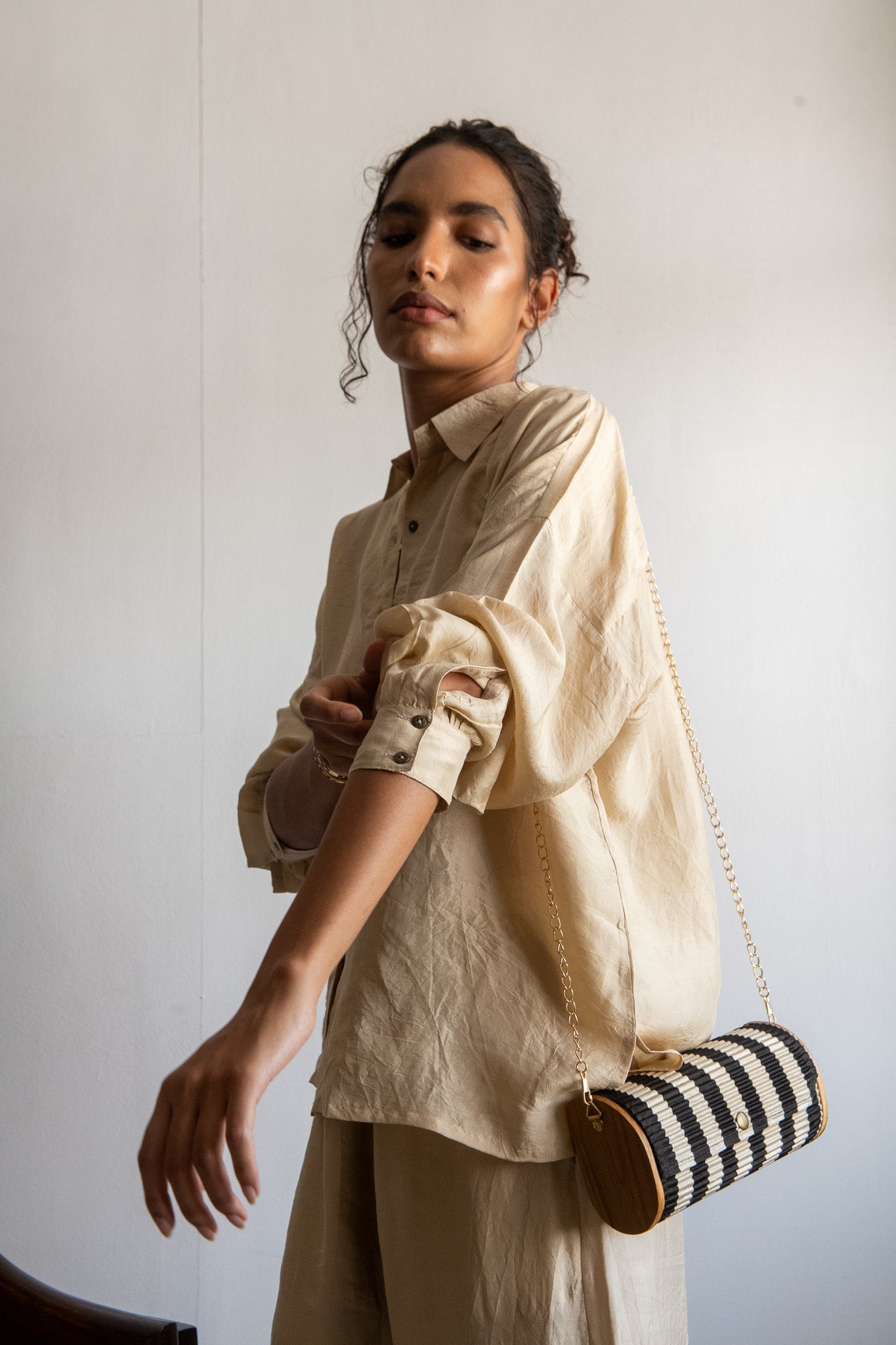 Upcycled Silk Contrast Clutch