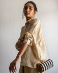 Upcycled Silk Contrast Clutch