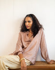 Coastal Breeze Silk Shirt - Rose Gold