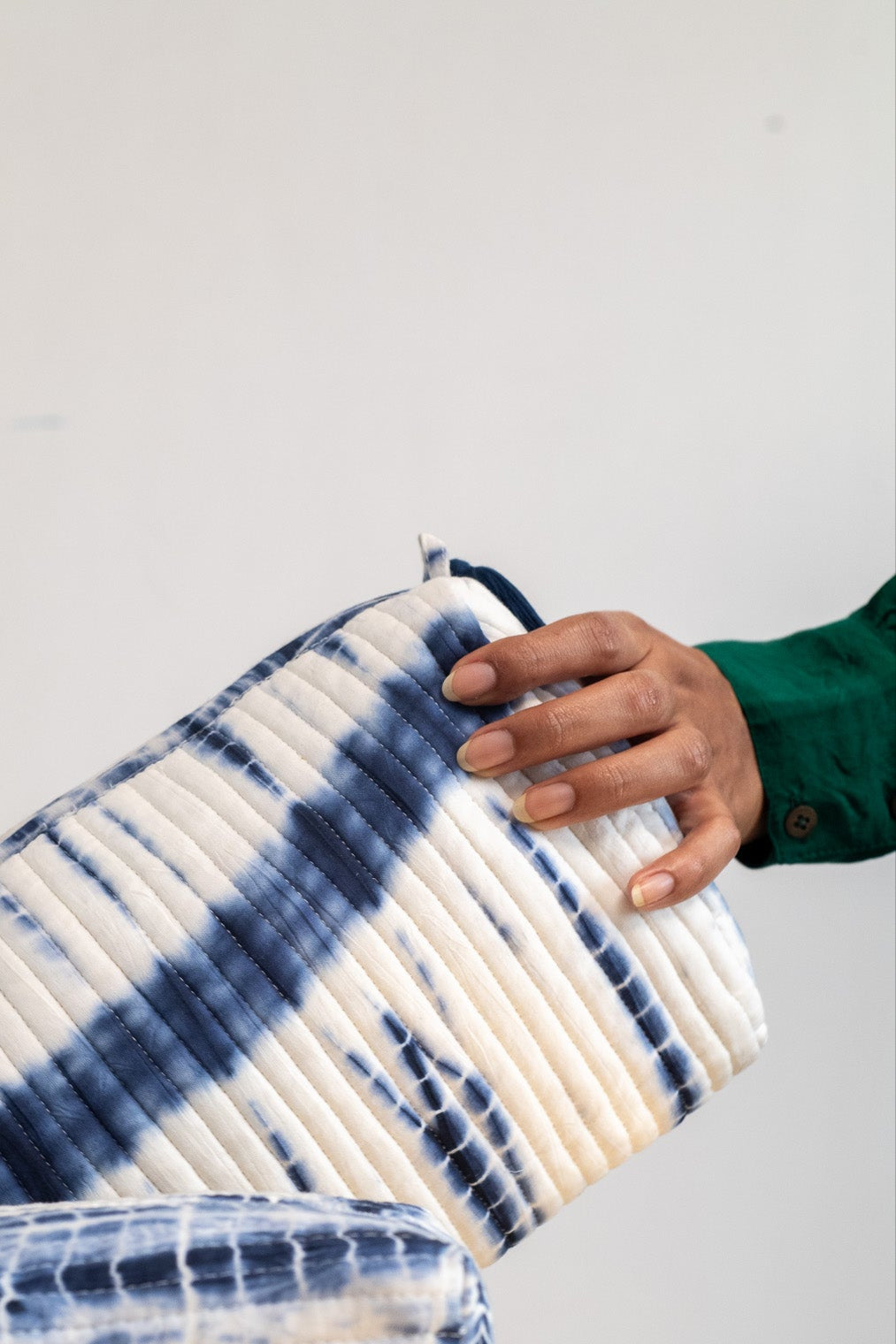 Shibori Wanderlust Travel Pouch - Indigo blue