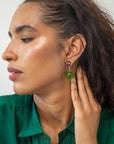 Emerald Earrings & Freedom Gold Charm Necklace - Bundle