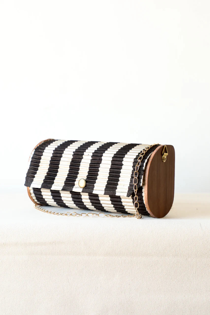 Upcycled Silk Contrast Clutch