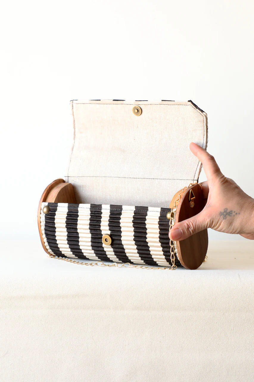Upcycled Silk Contrast Clutch