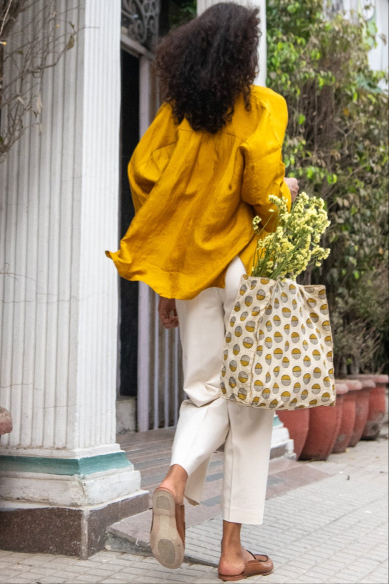 Coastal Breeze Silk Shirt - Ochre