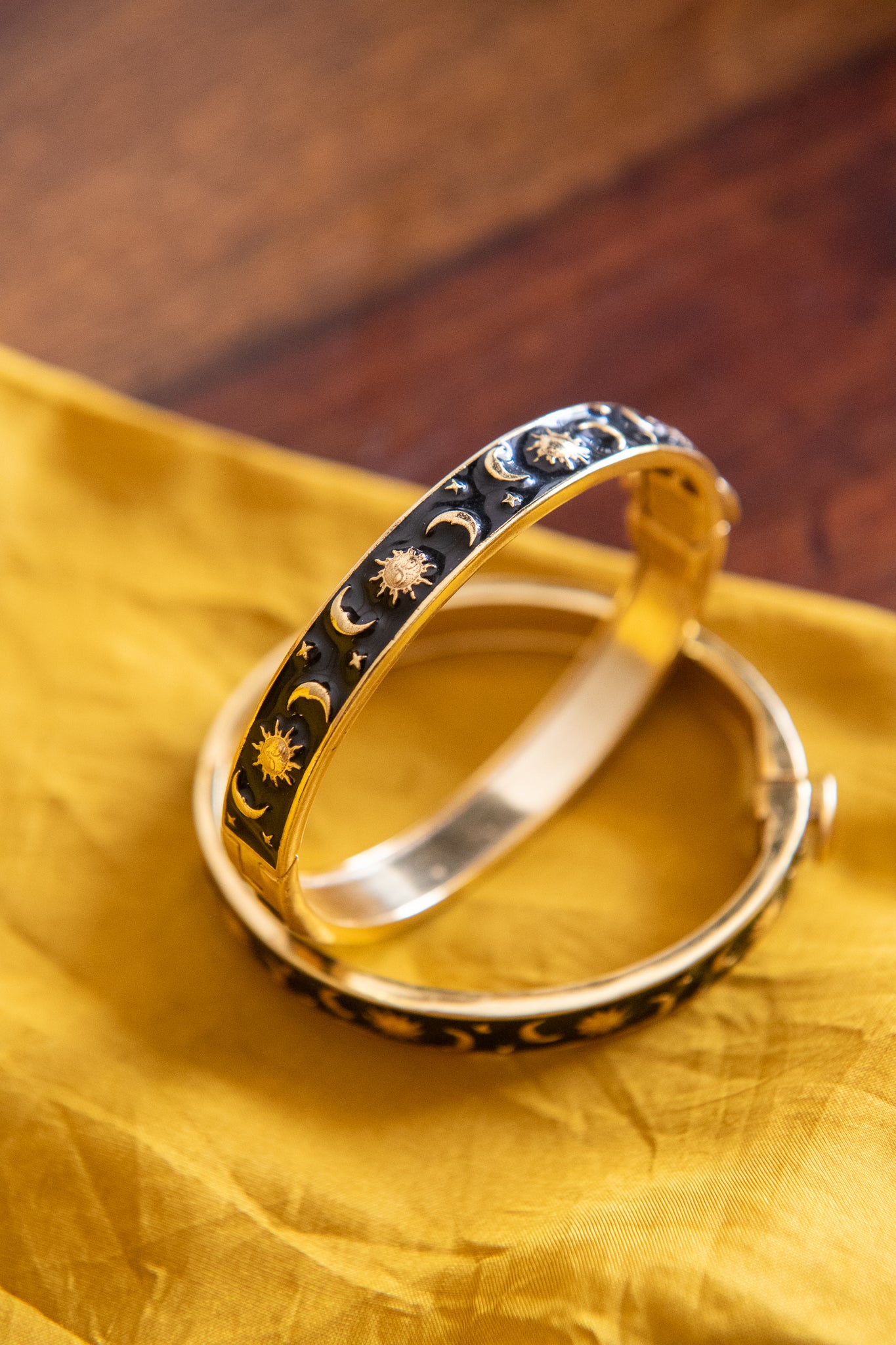 Cosmic Charm & Midnight Bangle – Celestial Jewelry Set