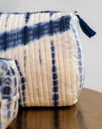 Shibori Wanderlust Travel Pouch - Indigo blue