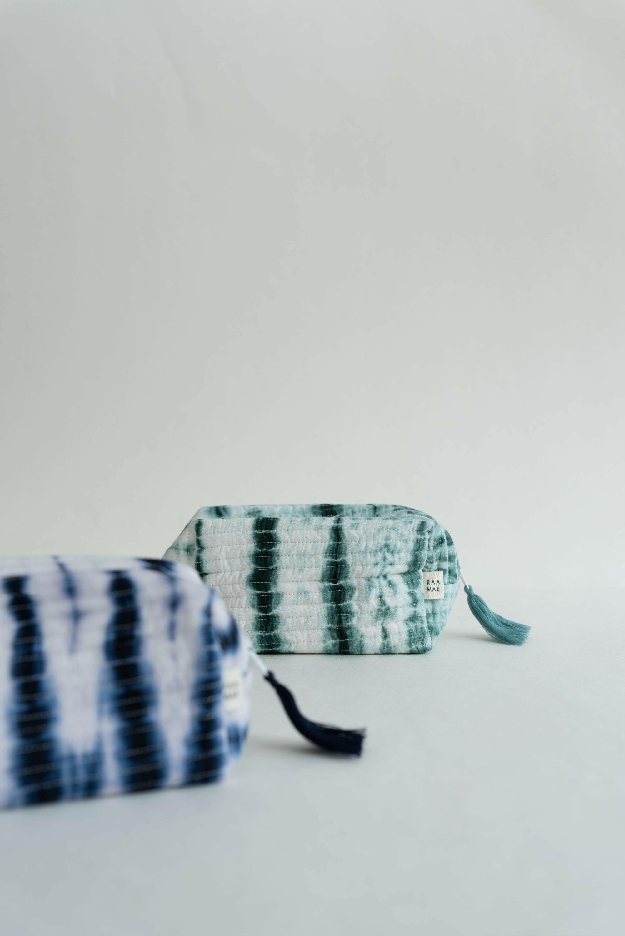 Shibori Duo Pouches - Green & Blue
