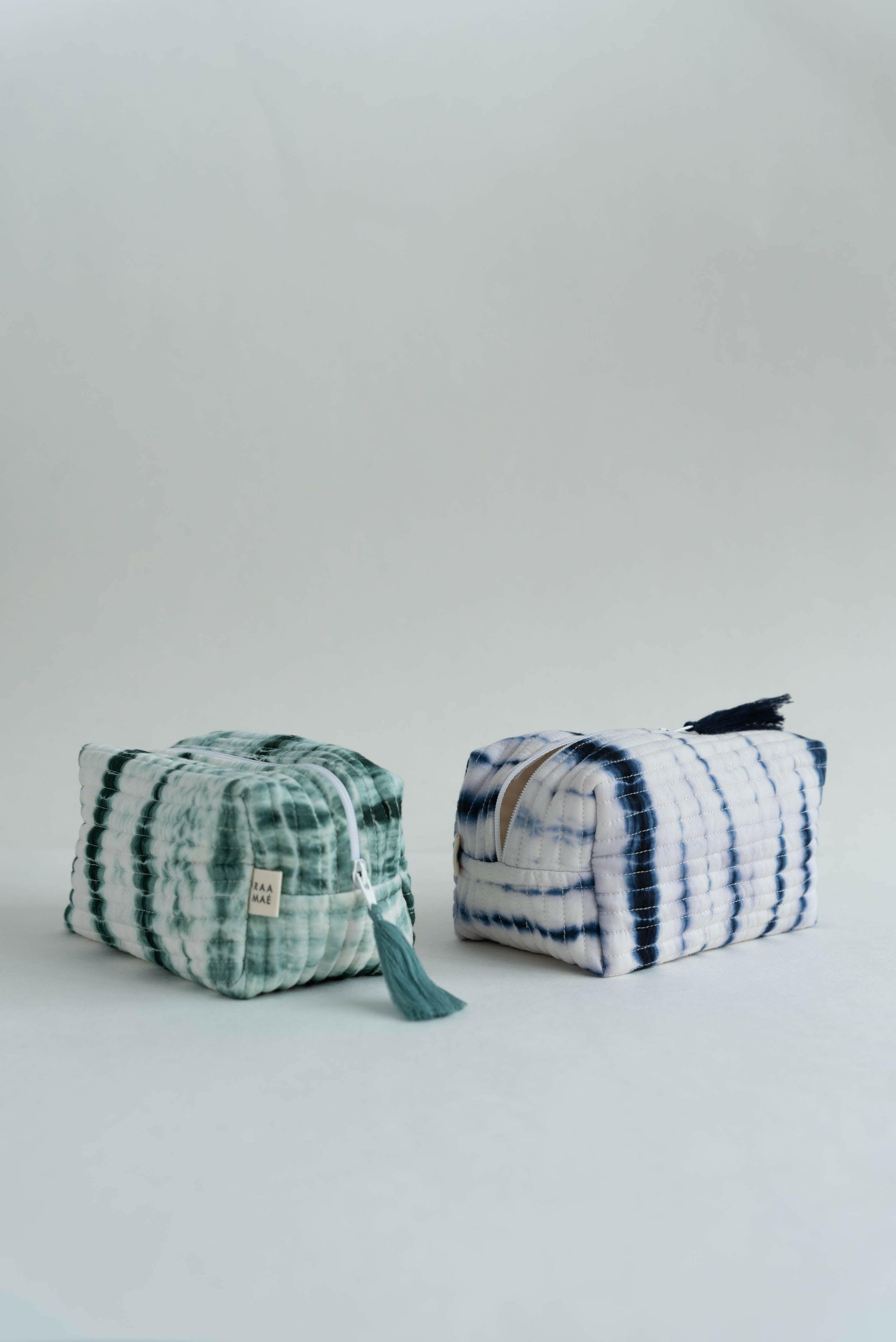 Shibori Duo Pouches - Green & Blue