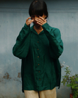 Coastal Breeze Silk Shirt - Forest Green