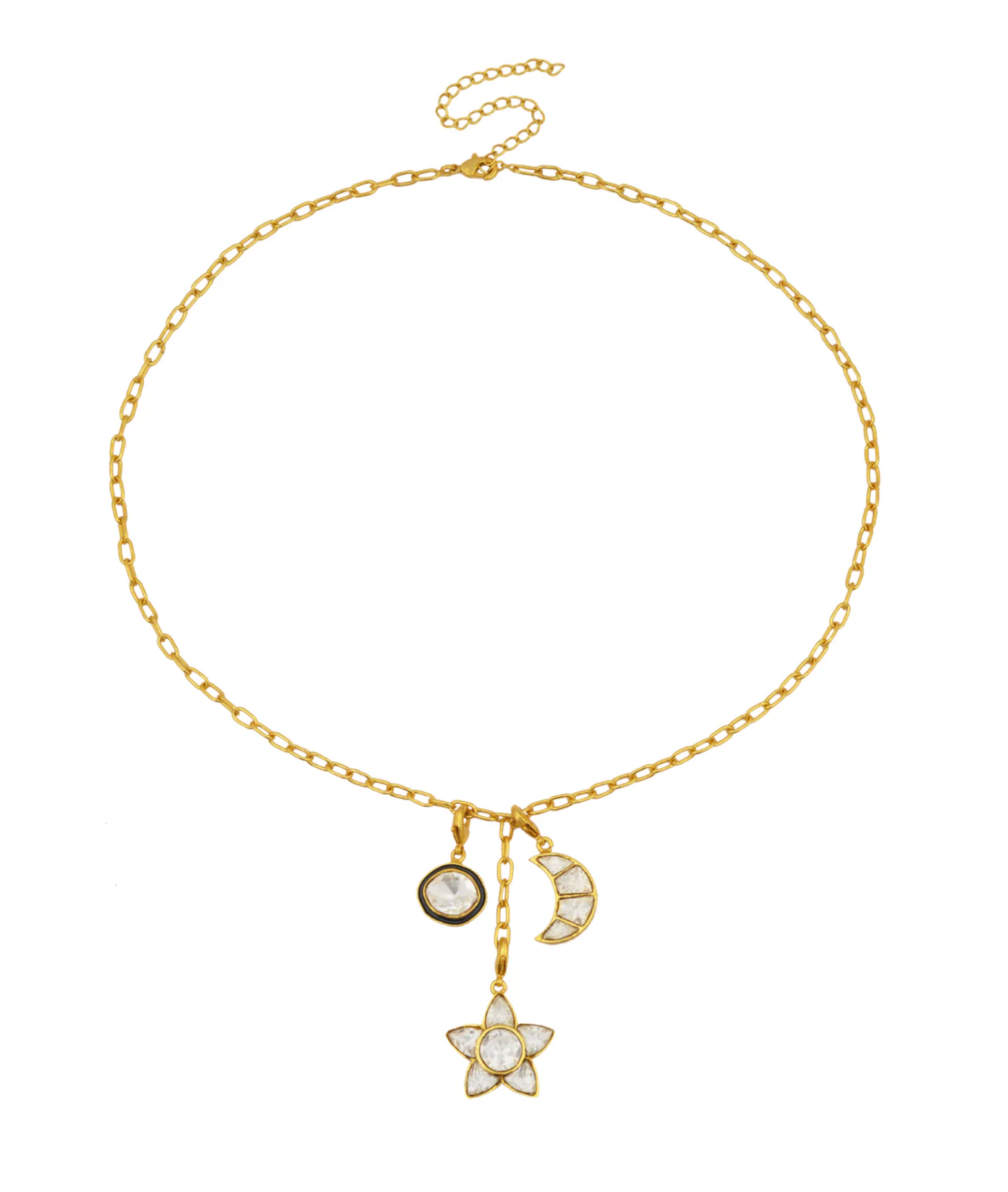 Cosmic Charm & Midnight Bangle – Celestial Jewelry Set