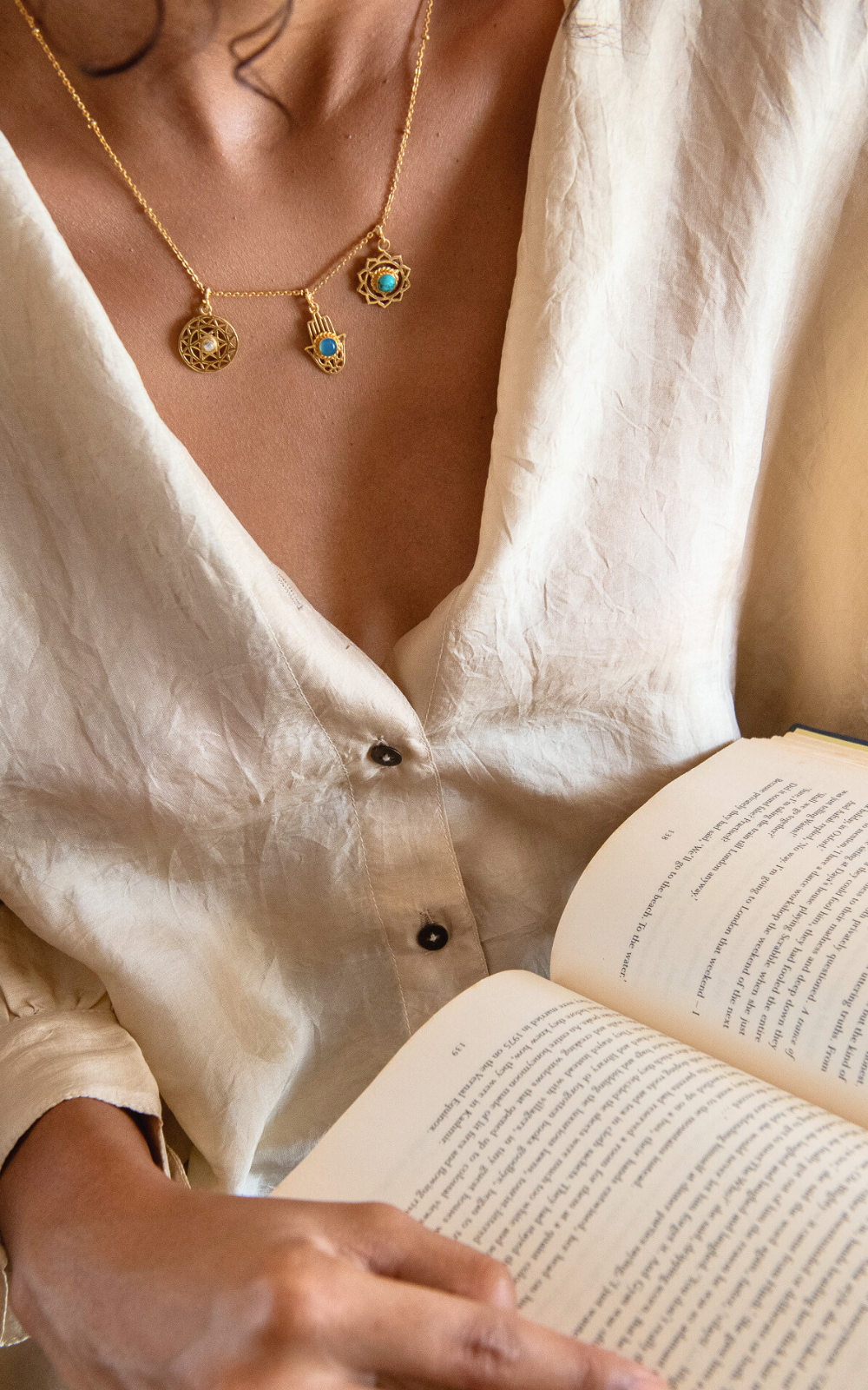Chakra Necklace & Pearl Protection Cuff – Gift Set