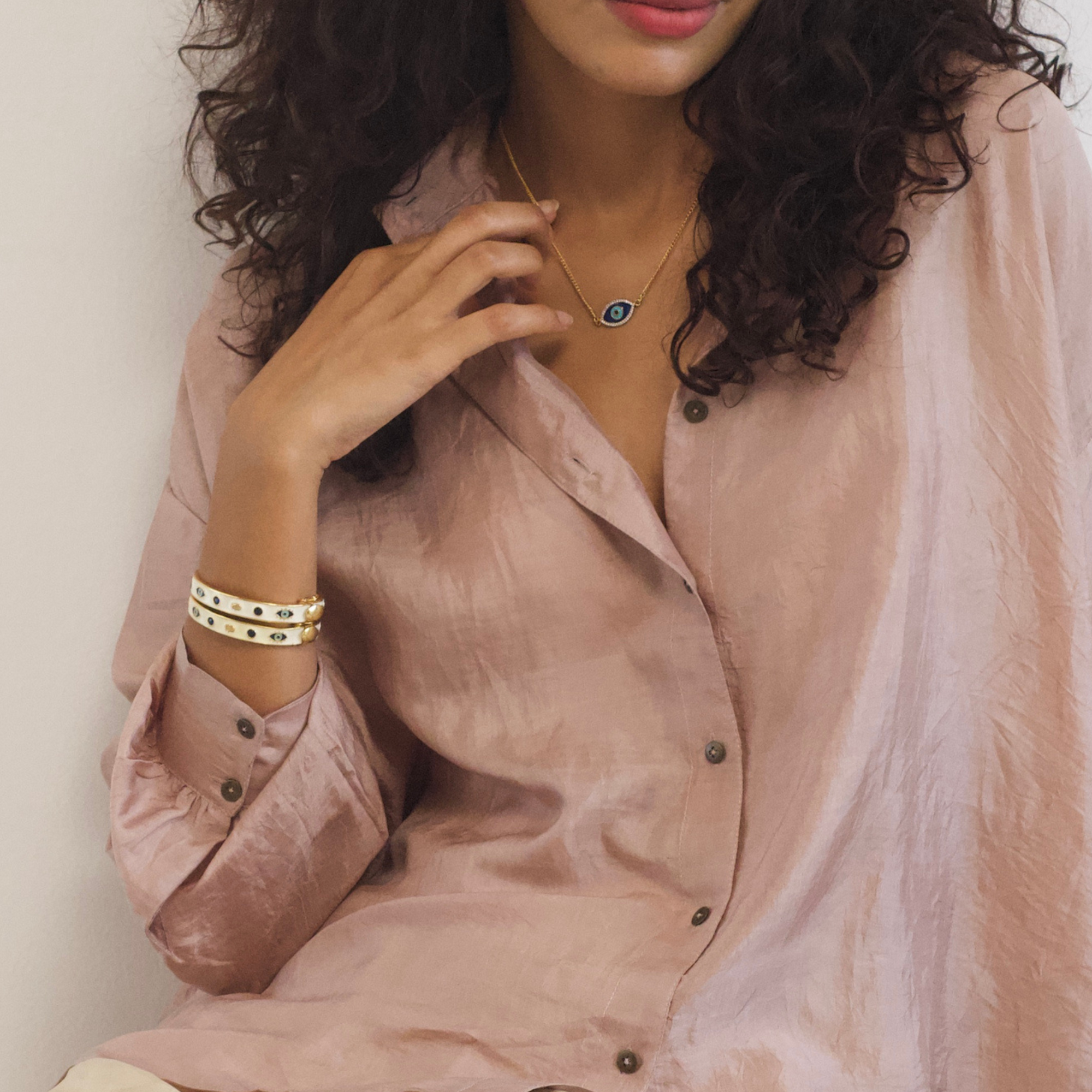 Coastal Breeze Silk Shirt - Rose Gold