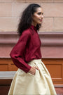 Oversized Silk Shirt - Oxblood Red
