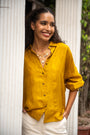 Coastal Breeze Silk Shirt - Ochre