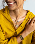 Cosmic Charm & Midnight Bangle – Celestial Jewelry Set