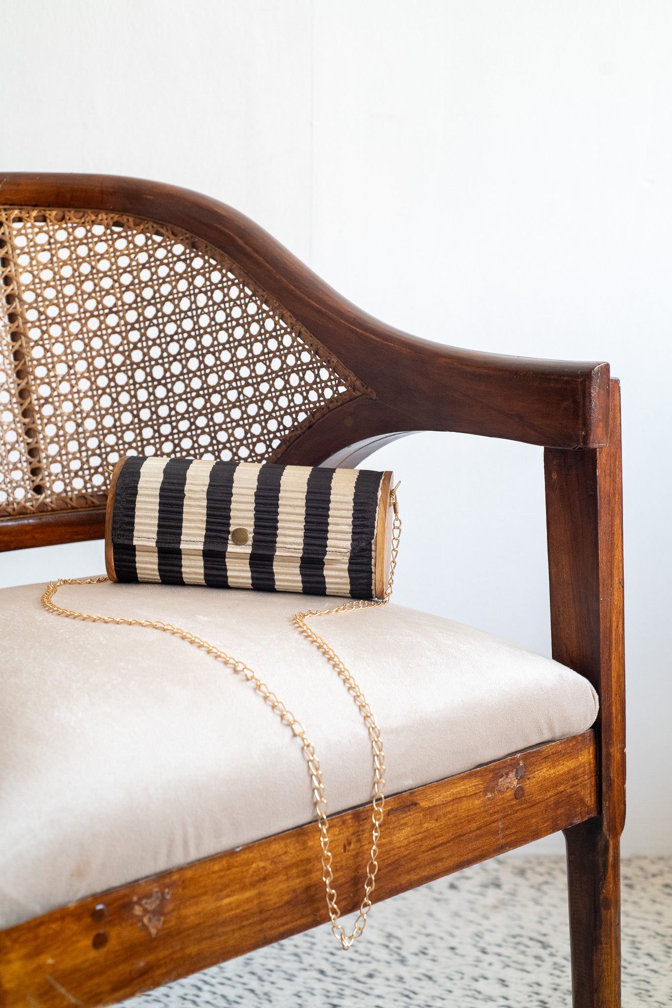 Ochre Silk Shirt &amp; Contrast Clutch Set